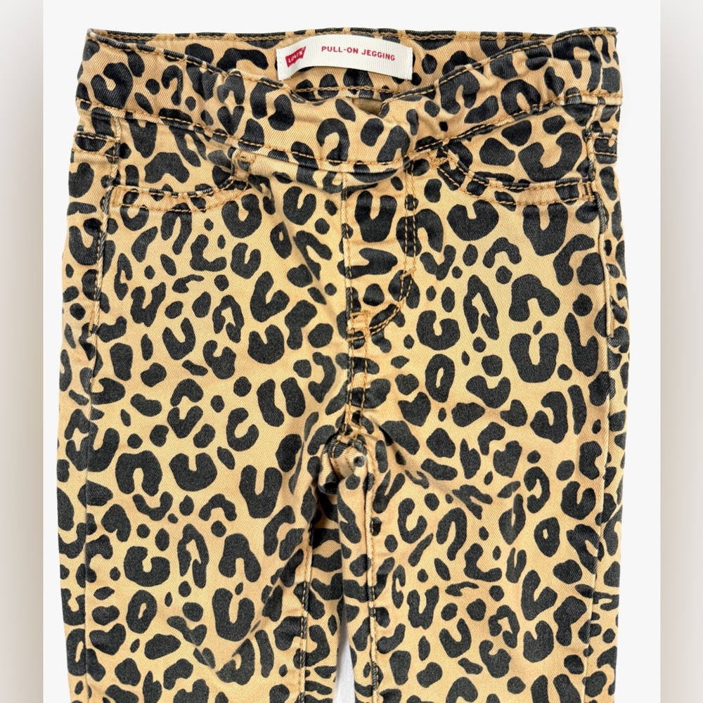 LEVI’S Toddler Girls’ Leopard‎ Print Pull-On Jeggings Boho Animal Print Size 2T - Picture 3 of 8
